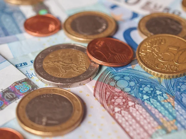 Banknoty Monety Eur Waluta Unii Europejskiej — Zdjęcie stockowe