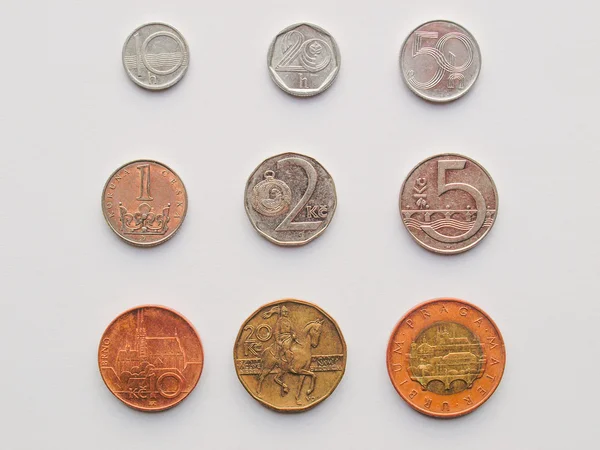 Moedas de coroa checa — Fotografia de Stock