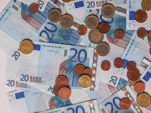 Euro Banknot Madeni Paralar Eur Avrupa Birliği Para Birimi — Stok fotoğraf