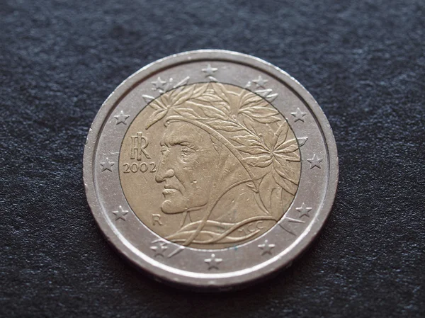 단테 알리기에리 유로 동전 — 스톡 사진