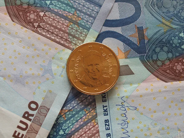 Vingt Billets Euros Eur Utiles Comme Toile Fond Concept Monétaire — Photo