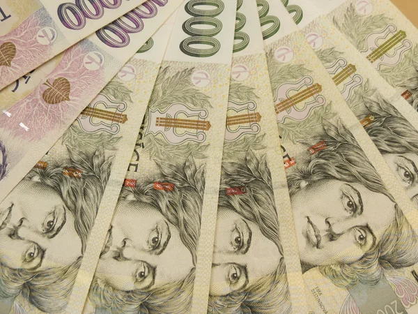 Czeskie banknotów — Zdjęcie stockowe