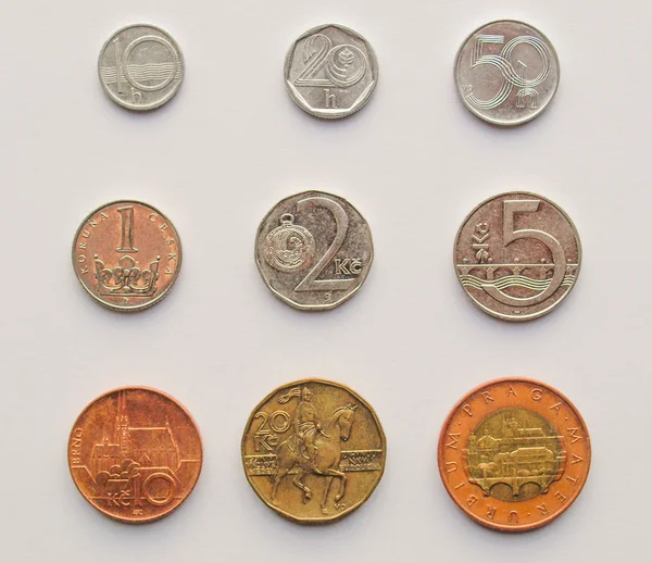 捷克克朗硬币 — 图库照片