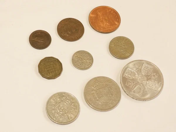 Προ-Δεκαδική gbp κέρματα — Φωτογραφία Αρχείου