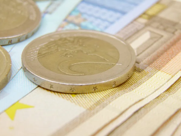 Waluty Prawnym Środkiem Płatniczym Unii Europejskiej Banknotów Monet — Zdjęcie stockowe