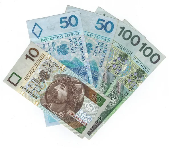 Zloty Polaco Pln Forma Moeda Polónia Notas Banco — Fotografia de Stock