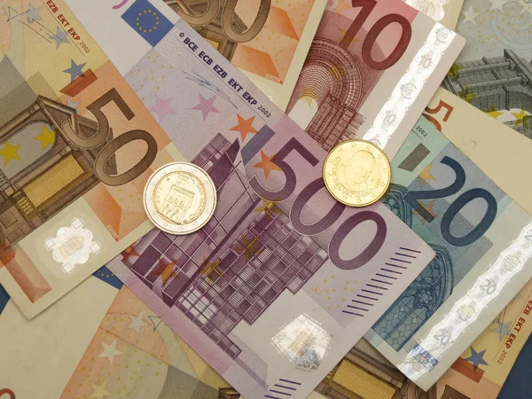 Euro Eur Banknoty Monety Pieniądze Przydatne Jako Tło Lub Pieniądze — Zdjęcie stockowe