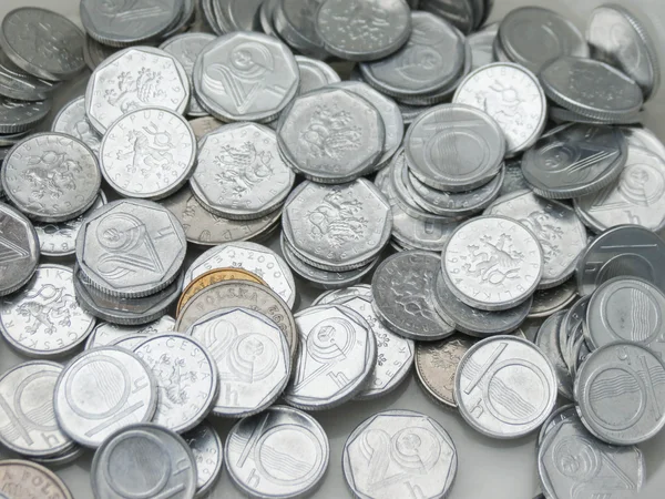 Чеська Чех Цент Монети Тепер Вилучені Обігу Декількох Попередньо Euro — стокове фото