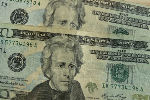 Ons Dollar Bankbiljetten Twintig Dollar Bill Featuring President Andrew Jackson — Stockfoto