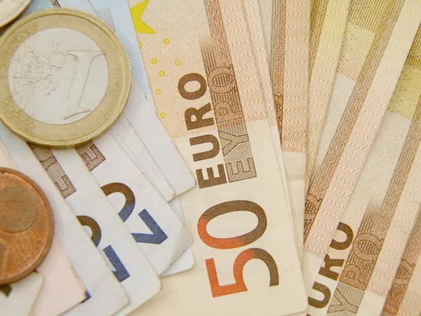 Waluty Prawnym Środkiem Płatniczym Unii Europejskiej Banknotów Monet — Zdjęcie stockowe
