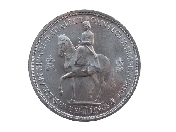 Coronation crown coin (1953) — Stock Photo, Image