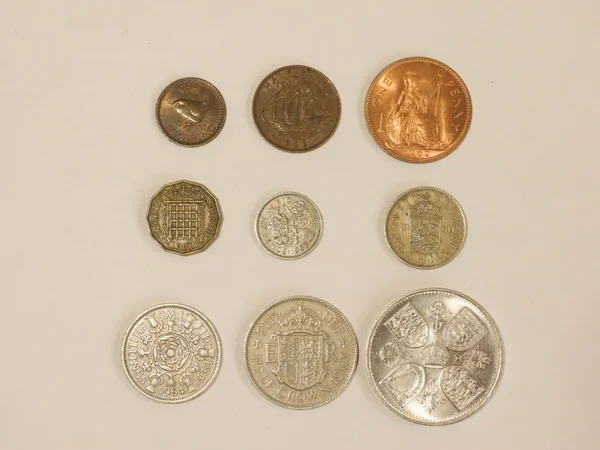 Předem Desítkové Mince Britské Libry Gbp Měna Spojeného Království Použití — Stock fotografie