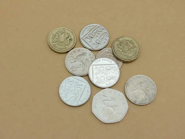 Βρετανικές Λίρες Κέρματα Νομίσματος Του Ηνωμένου Βασιλείου — Φωτογραφία Αρχείου