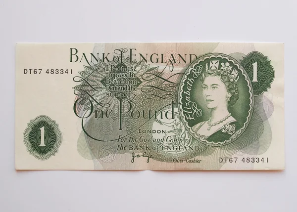 Circa 1970 One Sterling Pound Gbp Note Bearing Portrait Queen — Stock Photo, Image