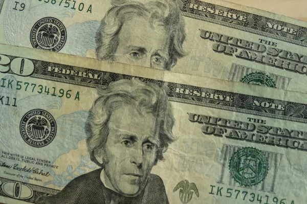 Ons Dollar Bankbiljetten Twintig Dollar Bill Featuring President Andrew Jackson — Stockfoto