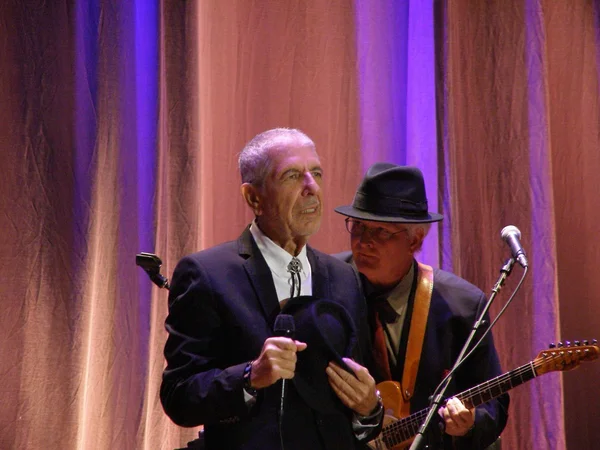 Florence September 1St 2010 Leonard Cohen Sings Front Big Audience — Stock Photo, Image