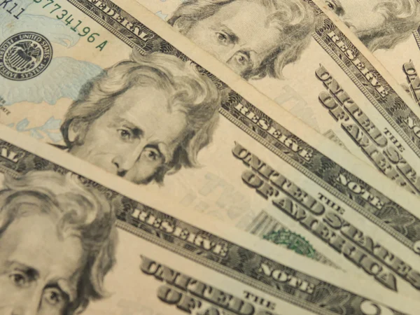 Banconote Dollari Statunitensi Banconote Venti Dollari Con Presidente Andrew Jackson — Foto Stock