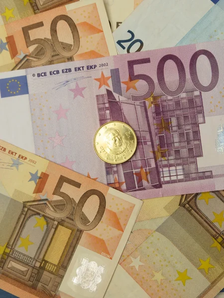 Euro Eur Bankbiljetten Munten Geld Nuttig Zijn Als Een Achtergrond — Stockfoto