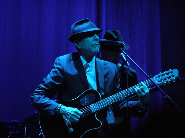 Florencia Septiembre 2010 Leonard Cohen Canta Frente Gran Público Para — Foto de Stock