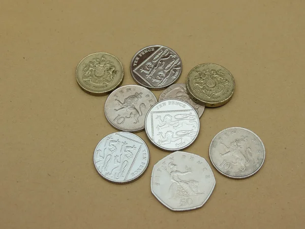 Funty Brytyjskie Monety Waluty Wielka Brytania — Zdjęcie stockowe