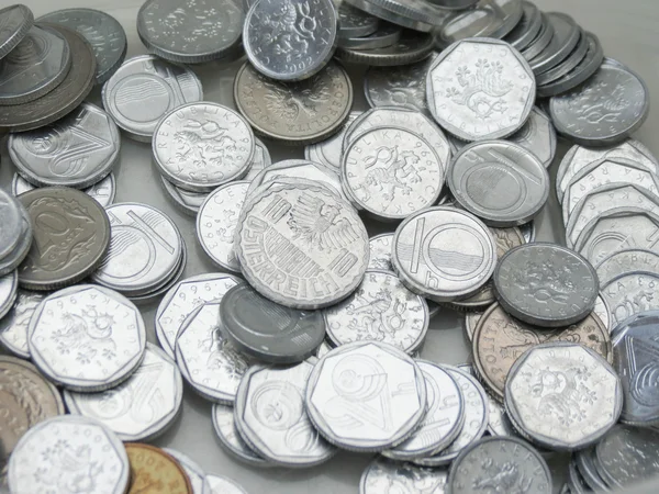 Tjeckiska Kronor Och Centsmynten Tas Cirkulation Med Några Pre Euro — Stockfoto