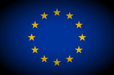 Avrupa Birliği bayrağı - vignetted izole illüstrasyon
