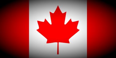 Kanada bayrağı simgesi - vignetted izole illüstrasyon