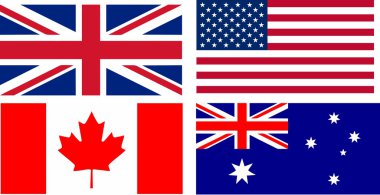 İngilizce konuşan ülkeler bayrakları