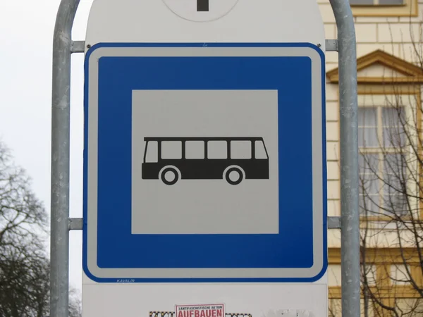 Przystanek Autobusowy Dla Transportu Publicznego Transportu Zbiorowego Znak — Zdjęcie stockowe