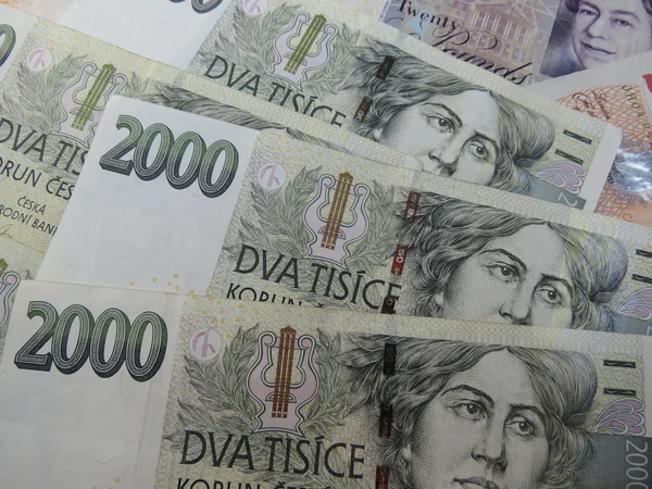 Банкноты Чешских Крон Законное Платежное Средство Чешской Республики — стоковое фото