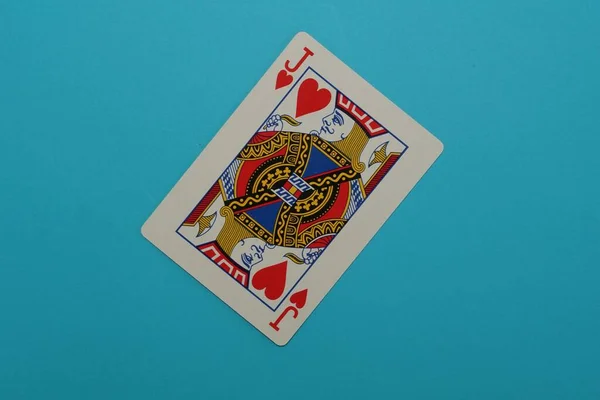 Jogar Cartas Fundo Azul — Fotografia de Stock