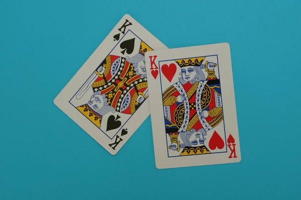 Jogar Cartas Fundo Azul — Fotografia de Stock