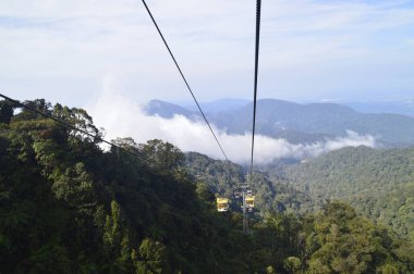 Genting Highlands, Malezya - 14 Şubat 2016: Genting Highlands, Malezya 'da Cable car Genting Skyway