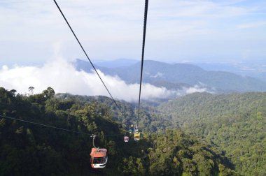 Genting Highlands, Malezya - 14 Şubat 2016: Genting Highlands, Malezya 'da Cable car Genting Skyway