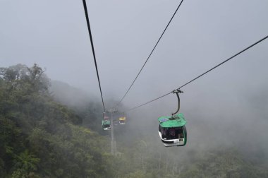 Genting Highlands, Malezya - 14 Şubat 2016: Genting Highlands, Malezya 'da Cable car Genting Skyway