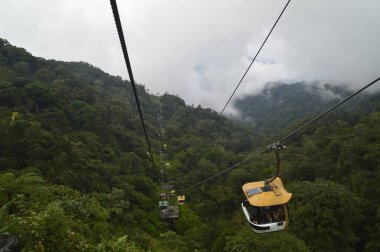 Genting Highlands, Malezya - 14 Şubat 2016: Genting Highlands, Malezya 'da Cable car Genting Skyway