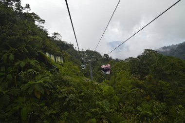 Genting Highlands, Malezya - 14 Şubat 2016: Genting Highlands, Malezya 'da Cable car Genting Skyway