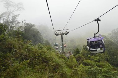 Genting Highlands, Malezya - 14 Şubat 2016: Genting Highlands, Malezya 'da Cable car Genting Skyway