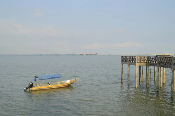 Pontian Johor April 2016 Pontile Barca Tanjung Piai Molo Situato — Foto Stock