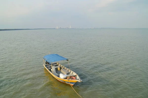 Pontian Johor Abril 2016 Barco Cais Tanjung Piai Localizado Pontian — Fotografia de Stock