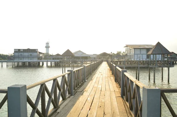 Pontian Johor Abril 2016 Embarcadero Tanjung Piai Resort Ubicado Pontian — Foto de Stock