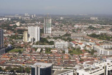 Melaka, Malezya - 10 Ocak 2020; Melaka tarihi kenti hava manzarası