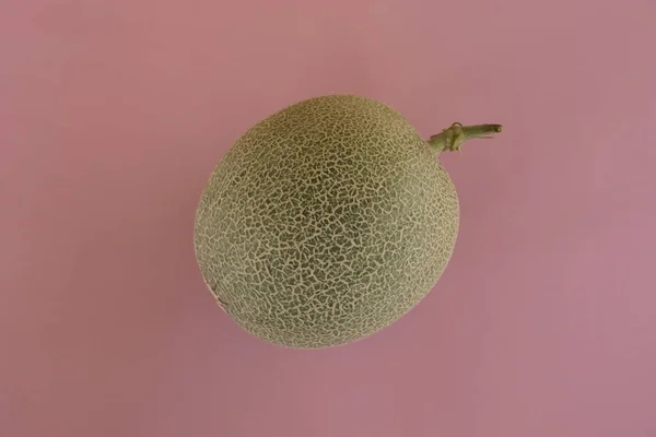 Buah Melon Rock Terisolasi Latar Belakang Pink — Stok Foto