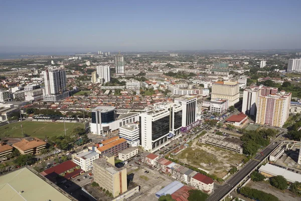 stock image Melaka, Malaysia-January 10, 2020; aerial view of Melaka historic city