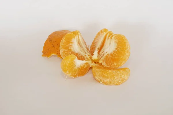 Tranches Lime Mandarine Sur Fond Blanc — Photo