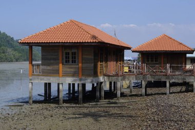 Penang, Malezya-19 Aralık 2019: Pulau Aman, Penang, Malezya 'da bir dinlenme evi