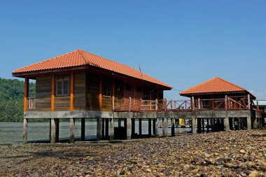 Penang, Malezya-19 Aralık 2019: Pulau Aman, Penang, Malezya 'da bir dinlenme evi