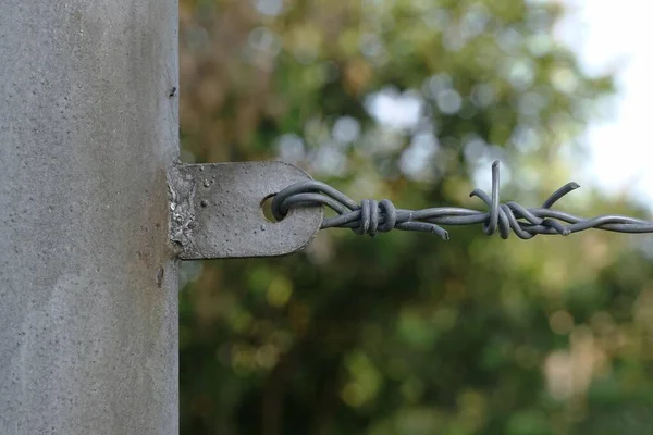 Hek Draad Kabel Het Veld — Stockfoto