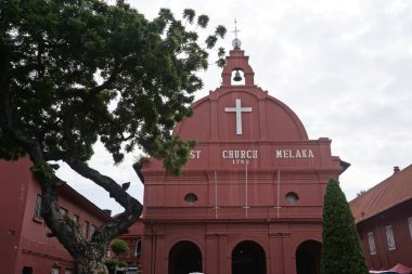 Melaka, Malezya - 16 Kasım 2019; Malacca, Malezya 'nın Malezya kentinde 18. yüzyıl Anglikan kilisesi.