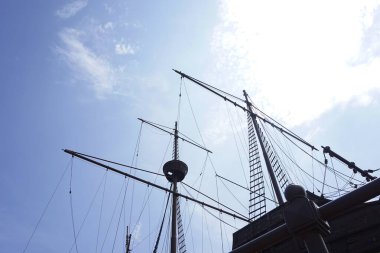 Melaka, Malezya - 5 Temmuz 2020; Melaka Maritm Müzesi 'nin Melaka City' deki binasına yakın çekim